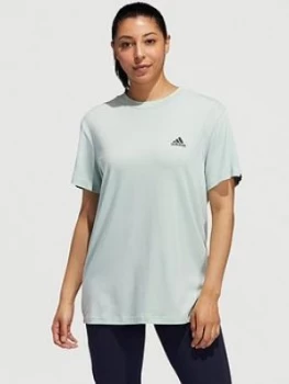 Adidas Must Have 3 Stripe Short Sleeve Tee, Green Size M Women