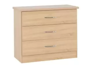 Seconique Nevada Sonoma Oak 3 Drawer Chest of Drawers