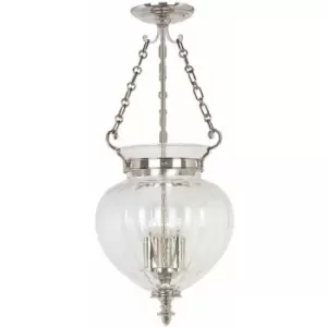 Loops - 3 Bulb Ceiling Pendant Light Fitting Highly Polished Nickel LED E14 60W