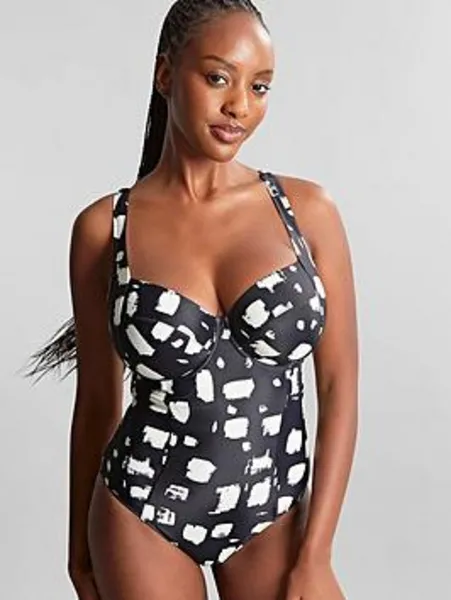 Panache Panache Paloma Balcony Wired Swimsuit Black/Sand Female 34E BJ57415