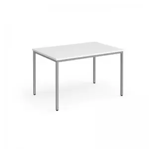 Flexi 25 rectangular table with silver frame 1200mm x 800mm - white