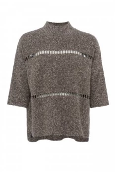 French Connection Mozart Marl Oversized Jumper Grey