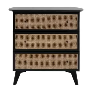 Gallery Interiors Sawyer 3 Drawer Chest in Black & Natural