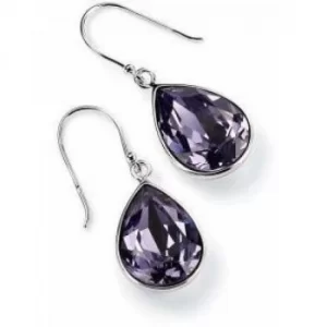 Ladies Elements Sterling Silver Crystal Tear Earrings