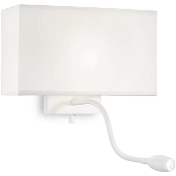 Ideal Lux Hotel - LED 2 Light Wall Light White