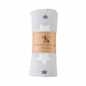 Crossland Grove Stars Fleece Throw Grey / White 1500x2000mm