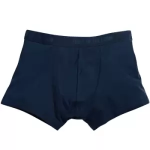 Fruit Of The Loom Mens Classic Shorty Cotton Rich Boxer Shorts (Pack Of 2) (L) (Deep Navy)