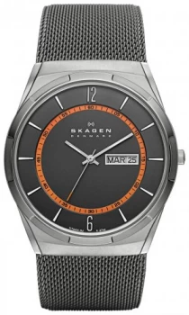 Skagen Mens Melbye Grey Stainless Steel Mesh Strap Watch