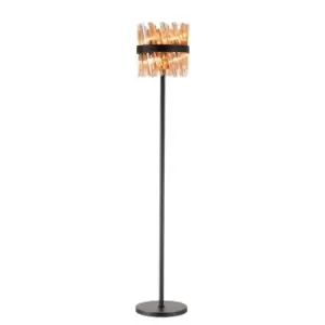 Lysander 8 Light G9, Floor Lamp, Satin Black, Amber