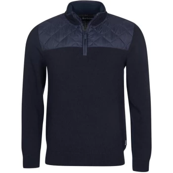 Barbour Diamond Half Zip Hoodie - Navy NY91