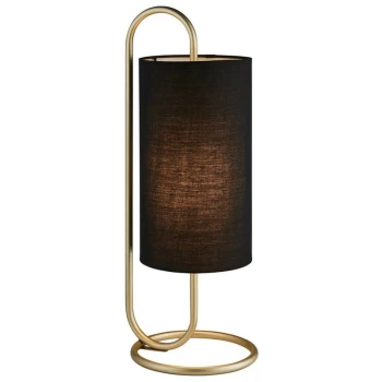 Merano Arenzano Table Lamp Antique Brass Paint & Black Fabric