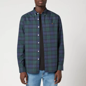 Farah Mens Brewer Check Shirt - Woodland Pine - S