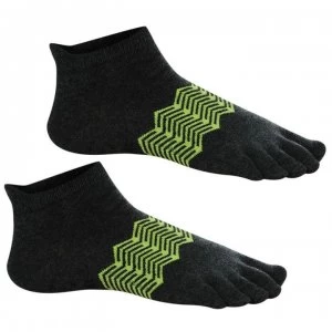 USA Pro Toe Socks Ladies - Charcoal/Lime
