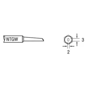 Weller Ntgw Tip, Soldering Iron, Conical, 2Mm