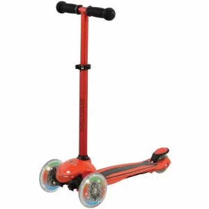 uMoVe Compact LED Scooter Red and Black Steel, Plastic