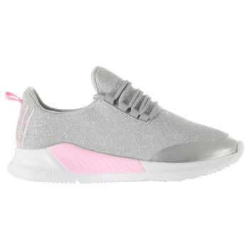 Fabric Santo Childrens Trainers - Silver/Pink