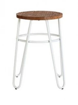 Premier Housewares District Hairpin Stool- Elm/White