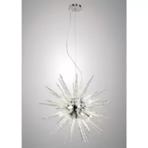 Diyas - Tropez pendant light 8 Bulbs chrome polished / glass