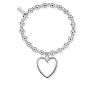 ChloBo SBMSB033 Women&apos;s Mini Small Ball Open Heart Bracelet