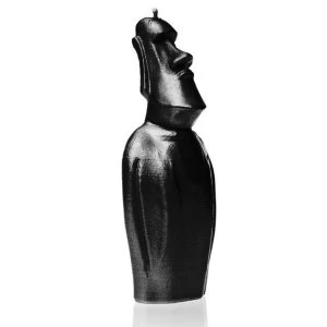 Black Metallic Moai Statue Candle