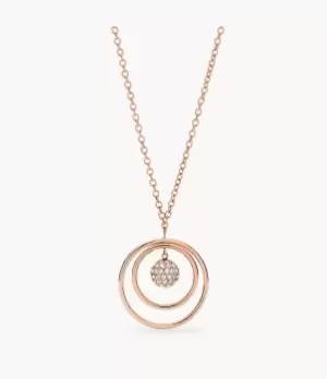 Fossil Women Rose Gold-Tone Stainless Steel Necklace