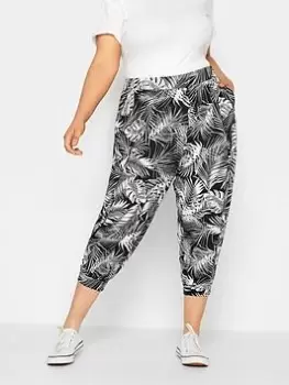 Yours Crop Harem Leaf, Black, Size 22-24, Women