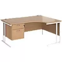 Dams International Right Hand Ergonomic Desk MC16ERP2WHB 1,600 x 1,200 x 725 x 800 - 990 mm