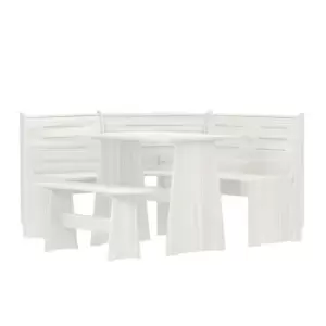 Latham Corning Dining Table Set with Bench (White)