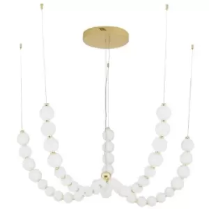 Merano - Fulton Integrated LED Pendant Ceiling Light Gold Metal, Opal Glass LED 130W 11376Lm 3000K + Remote Control