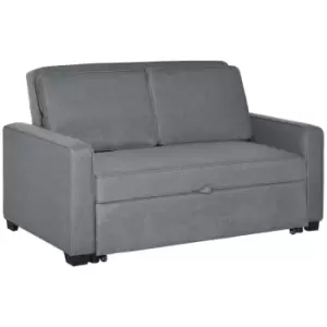 Homcom Modern 2 Seater Sofa Bed Click Clack Couch Sleeper Settee Grey