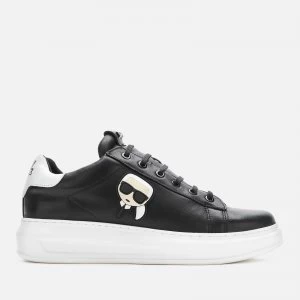 Karl Lagerfeld Mens Kapri Karl Ikonic 3D Lace Leather Trainers - Black - UK 11