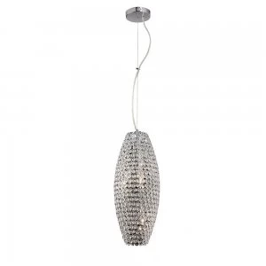 Ceiling Pendant 4 Light Polished Chrome, Crystal