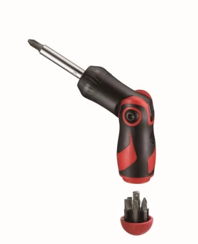 Teng Tools MDRT908 8pc Jointed Ratcheting Screwdriver + 6 Bits + Adaptor