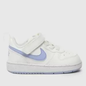 Nike White & Purple Court Borough Low Recraft Girls Toddler Trainers