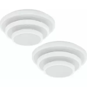 Loops - 2 pack Wall Flush Ceiling Light Colour White Shade White Plastic led