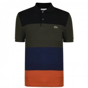 Lacoste Colour Stripe Polo Shirt - Blk/Khki/Nvy