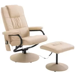 HOMCOM Electric Massage Chair Sofa Recliner Foot Stool 10 Point Massager