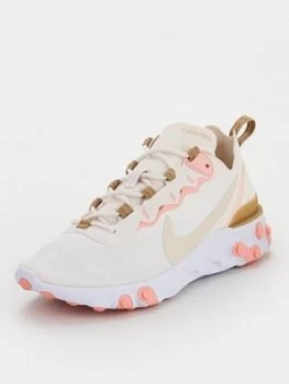 Nike React Element 55 - White/Beige , White/Beige, Size 6, Women