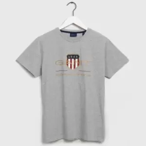 GANT Mens Archive Shield T-Shirt - Grey Melange - M