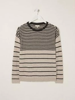 Fatface Sadie Stripe Longline Jumper - Grey