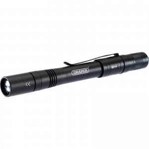 Draper LED Rechargeable Aluminium Penlight Black