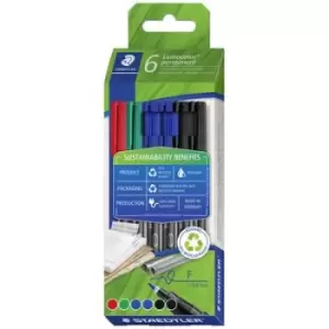 Staedtler OHP pen Lumocolor permanent pen 318 318 C6-1 Red, Blue, Green, Black