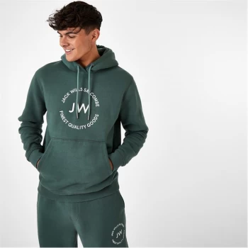 Jack Wills Circle Graphic Hoodie - Forest