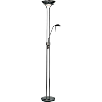 Endon Rome - Mother and Child Floor Lamp Black Chrome, Opal Glass, E27