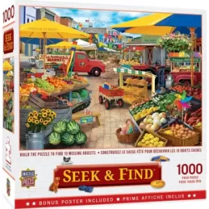 Masterpieces Puzzle Seek & Find Market Square Puzzle 1000 piece Jigsaw Puzzle