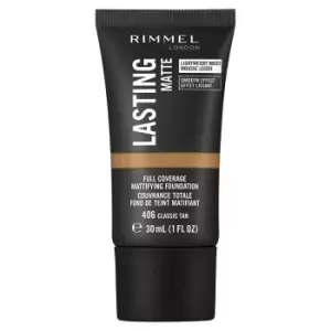 Rimmel London Lasting Matte Foundation 30ml (Various Shades) - 406 Classic Tan