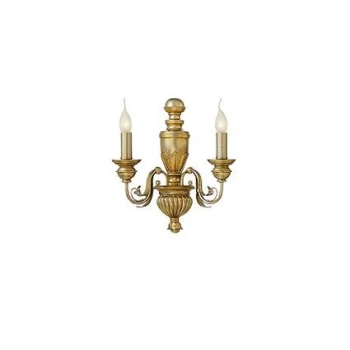 Dora 2 Light Indoor Candle Wall Light Antique Brass, E14