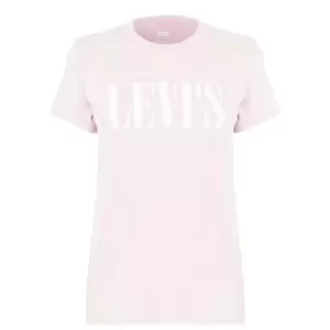 Levis Serif Logo T Shirt - Pink