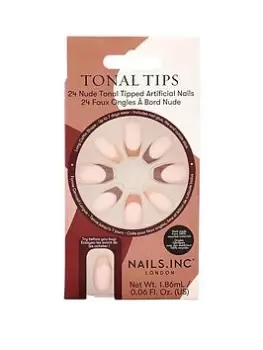 Nails Inc Tonal Tips Nude Tonal Tipped Artificial Nails Pack Of 24