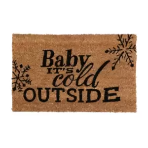 Premier Housewares Natrual Coir Doormat - Cold Outside